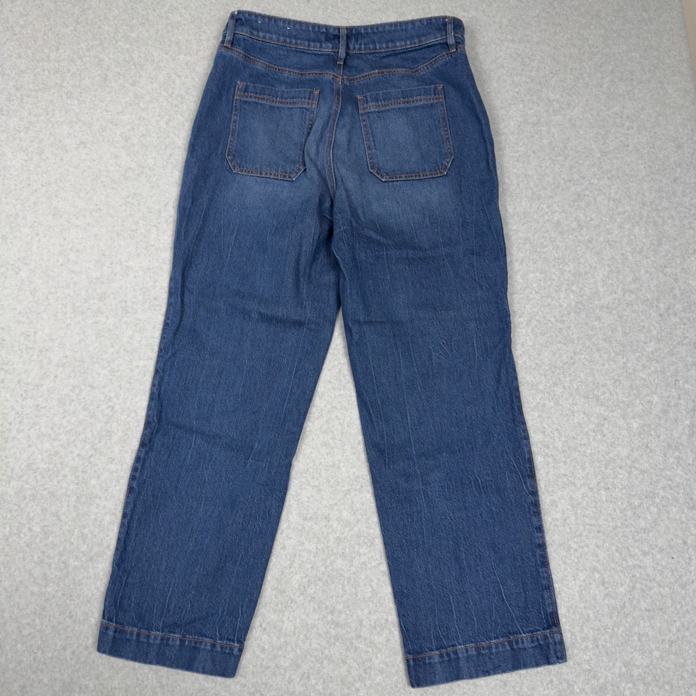 LOFT The Straight Jeans Mid Wash High Rise Button Fly Denim Women's Size 10 - Picture 9 of 10